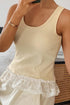 Ribbed Knit Sweet Lace Hem Tank Top