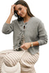 Ribbed Knit Tie Front Bow Detail Cardigan