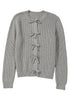 Ribbed Knit Tie Front Bow Detail Cardigan