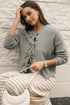 Ribbed Knit Tie Front Bow Detail Cardigan