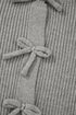 Ribbed Knit Tie Front Bow Detail Cardigan