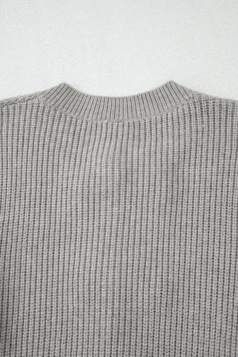 Ribbed Knit Tie Front Bow Detail Cardigan