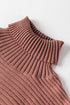 Ribbed Knit Turtleneck Drop Shoulder Tunic Sweater