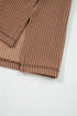 Ribbed Knit Twist Front Exposed Seam Long Sleeve Top