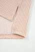 Ribbed Knit Twist Front Exposed Seam Long Sleeve Top