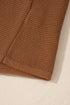 Ribbed Knit V Neck Balloon Sleeve Sweater