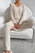 Ribbed Knit Wide Leg Slouchy Two Piece Loungewear