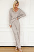 Ribbed Knit Wide Leg Slouchy Two Piece Loungewear