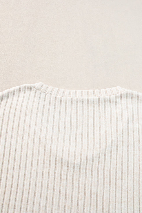 Ribbed Knit Wide Leg Slouchy Two Piece Loungewear