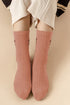 Ribbed Knit Wool Knee High Bow Accent Stockings