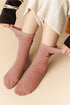 Ribbed Knit Wool Knee High Bow Accent Stockings