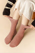 Ribbed Knit Wool Knee High Bow Accent Stockings