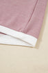 Ribbed Knitted Drop Shoulder Patchwork Long Sleeve Top