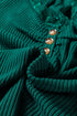 Ribbed Lace Neckline Button Accent Lettuce Edge Top