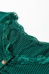 Ribbed Lace Neckline Button Accent Lettuce Edge Top