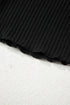 Ribbed Lace Neckline Button Accent Lettuce Edge Top