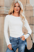 Ribbed Long Sleeve Crewneck Stretch Essential Bodysuit