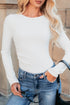 Ribbed Long Sleeve Crewneck Stretch Essential Bodysuit