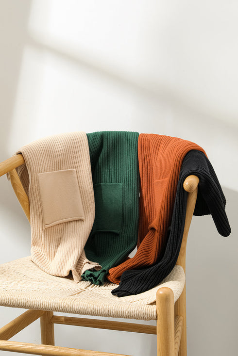 Ribbed Mock Neck Patch Pocket Drop Shoulder Short Sleeve Sweater