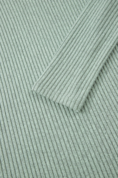 Ribbed Notched Neck Knit Long Sleeve Lounge Set