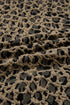 Ribbed Patchwork Collar Cuffed Sleeve Leopard Western Top