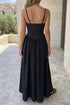Ribbed Patchwork Drop Waist Spaghetti Strap Maxi Dress