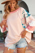 Ribbed Patchwork Striped Oversized Long Sleeve Top
