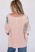 Ribbed Patchwork Striped Oversized Long Sleeve Top