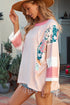 Ribbed Patchwork Striped Oversized Long Sleeve Top