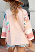Ribbed Patchwork Striped Oversized Long Sleeve Top