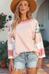 Ribbed Patchwork Striped Oversized Long Sleeve Top