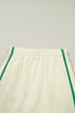 Ribbed Patchwork Trim Sporty V Neck Two Piece Set