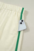 Ribbed Patchwork Trim Sporty V Neck Two Piece Set