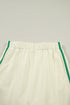 Ribbed Patchwork Trim Sporty V Neck Two Piece Set