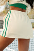 Ribbed Patchwork Trim Sporty V Neck Two Piece Set