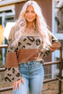 Ribbed Patchwork V Neck Loose Long Sleeve Top
