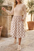 Ribbed Polka Dot Long Sleeve Textured Midi Dress