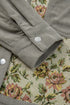Ribbed Retro Floral Patchwork Corduroy Shirt Jacket