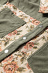 Ribbed Retro Floral Patchwork Corduroy Shirt Jacket