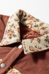 Ribbed Retro Floral Patchwork Corduroy Shirt Jacket
