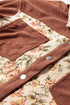 Ribbed Retro Floral Patchwork Corduroy Shirt Jacket