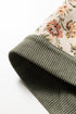 Ribbed Retro Floral Patchwork Corduroy Shirt Jacket