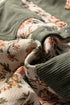 Ribbed Retro Floral Patchwork Corduroy Shirt Jacket