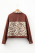 Ribbed Retro Floral Patchwork Corduroy Shirt Jacket