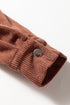 Ribbed Retro Floral Patchwork Corduroy Shirt Jacket
