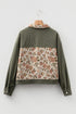 Ribbed Retro Floral Patchwork Corduroy Shirt Jacket