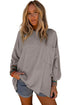 Ribbed Roll-tab Sleeve Chest Pocket Oversize Top