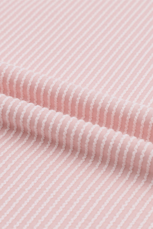 Ribbed Roll-tab Sleeve Chest Pocket Oversize Top