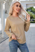 Ribbed Round Neck Knit Long Sleeve Top
