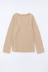 Ribbed Round Neck Knit Long Sleeve Top